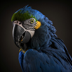 blue and yellow macaw - generative ai