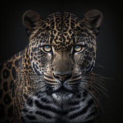 portrait of a jaguar looking at the camera - generative ai