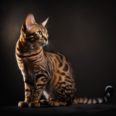 Bengal cat in the studio