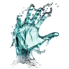Abstract water hand reaching out - flowing and splashing