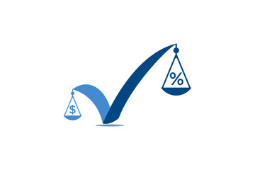 Checkmark or checklist finance trade logo design icon template element vector