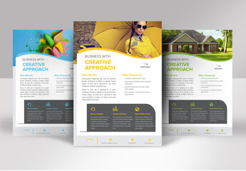 Simple Business Flyer with Wavy Elements