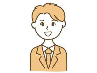 にっこりと微笑むスーツ男性会社員_笑顔