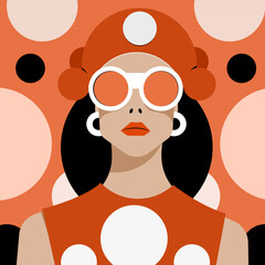 Illustration of pop style fashion portrait of a female
