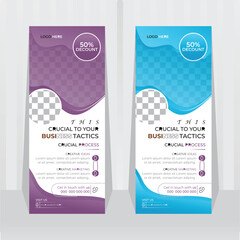 Latest Modern creative business rollup or banner design with multiple trendy gradient and Abstract Colorful Design Theme vector template.