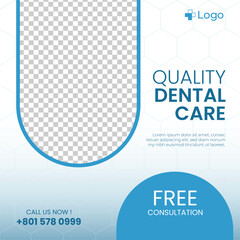 Dentist and health care social media post and banner template