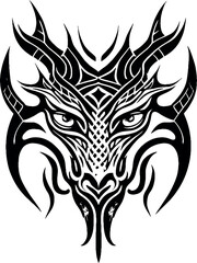 Dragon vector, isolated in white background, Celtic dragon, vector illustration.