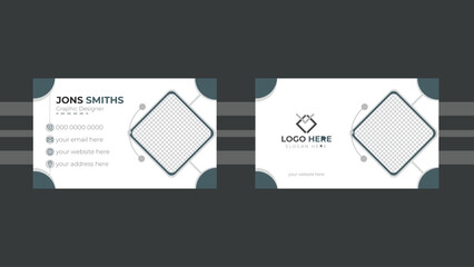Latest Modern Double-sided creative business card print  template for corporate style. Personal visiting card with company logo. Vector illustrator