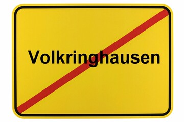 Illustration eines Ortsschildes von Volkringhausen, einem Ortsteil der Stadt Balve im Sauerland