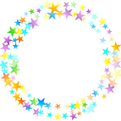 Rainbow Festive Confetti. Carnival Star Falling.