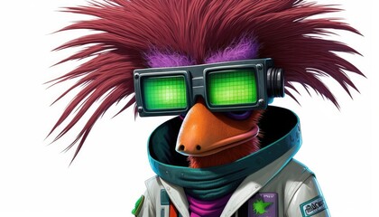 a fun take on a chicken gone cyberpunk