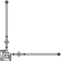 Diamond Border Corner Design Element Vector