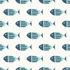 Seamless Surface Pattern Design, Fish Art for Home Textiles Dress Sweater Scarf Bedding Mats and Packaging