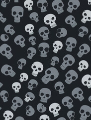 Obraz premium Cartoon skulls background, Generative AI