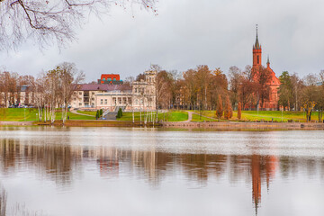 Classic Dressed in Autumn Colors Druskininkai in Lithuania.