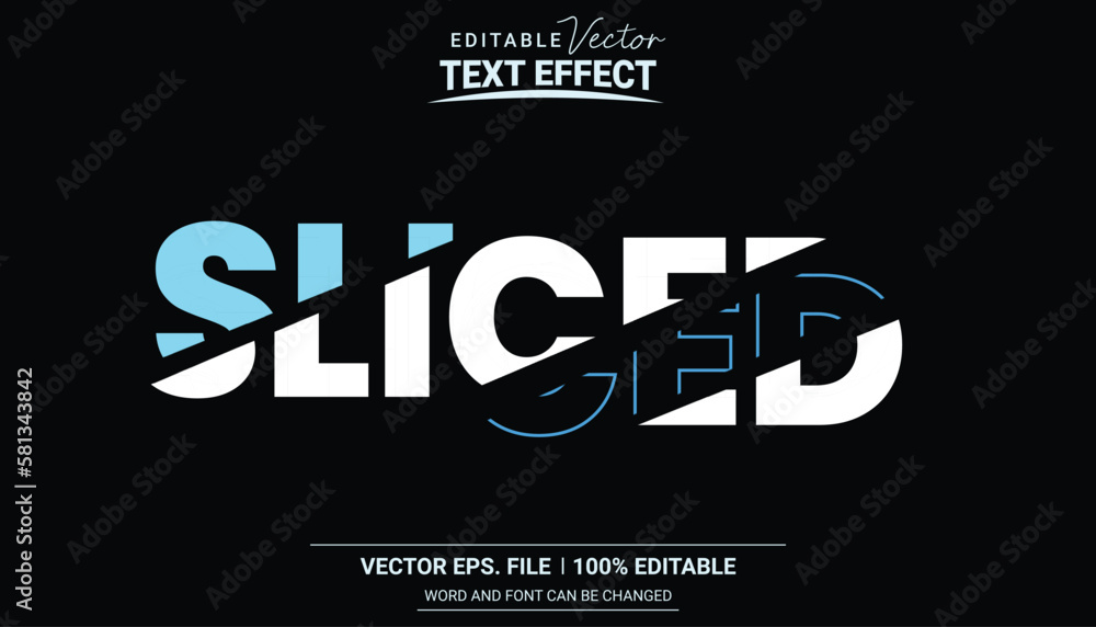 Poster editable sliced vector text effect