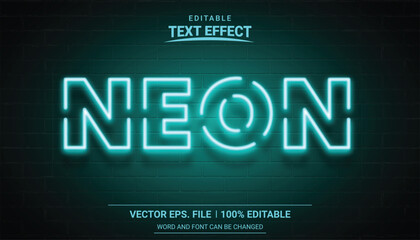 Glowing neon light illustrator vector text effect © sawrav97