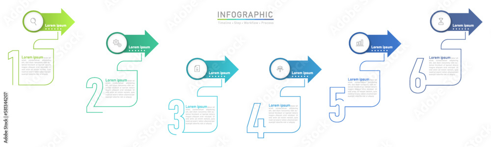 Poster business option infographic template. step workflow number icon presentations. timeline diagram obje