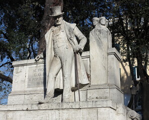 Trastevere Monument for the Poet Goachino Belli in Rome, Italy