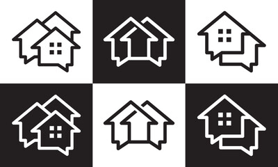 Fototapeta premium set logo home chat logo vector icon design