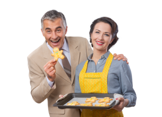 Old timey woman serving home made cookies
