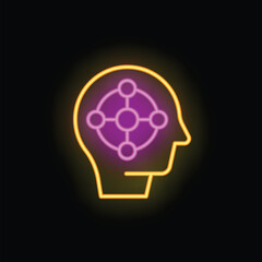 Mental overload icon outline vector. Work burnout. Stress work neon color isolated on black