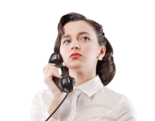 Vintage style secretary talking on the phone