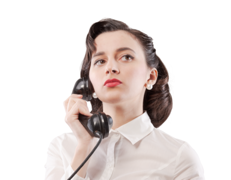 Vintage style secretary talking on the phone