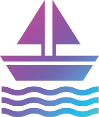Naklejka premium Boat Vector Icon Design Illustration