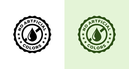 Simple No artificial colors label or No artificial colors stamp vector in flat style. No artificial colors vector for product labels without the addition of artificial coloring. label vector isolated.