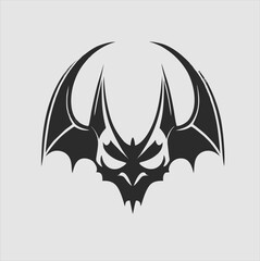black bat logo silhouette isolated on white. Bat Cartoon Simple vector icon illustration. bat bird design element.