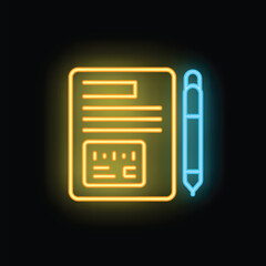 Sign patient card icon outline vector. Medical insurance. Health patient neon color isolated on black