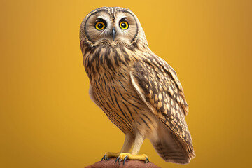 full body picture of a stunningly soft-coated owl with Generative AI technology