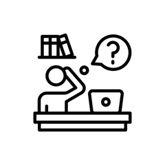 Contemplation icon in vector. illustration