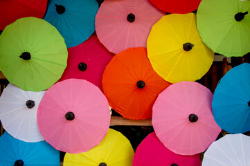 Beautiful mulberry paper umbrellas in many colors