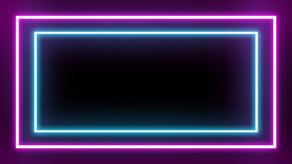 purple blue frame line glow neon empty background modern neon light background