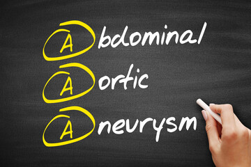 AAA - Abdominal Aortic Aneurysm acronym, concept on blackboard