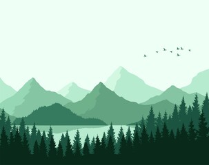 Fototapeta premium lake and mountains