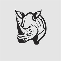 Rhinoceros head design vector on white background. Wild animal. Easy to edit layered vector illustration.