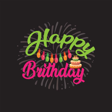 happy brithday vintage T shirt design graphic template