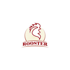 Head rooster illustration design icon isolated on white background