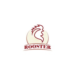 Head rooster illustration design icon isolated on white background