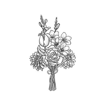 recommend clip art: Hand Drawn Flower Floral Botanical Bouquet Illustration