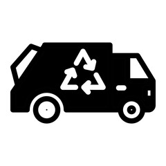 garbage truck line icon