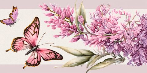 Pattern of spring and summer colors in pastel palette on light background, design summer background with space for text. Generative AI