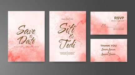 Wedding invitation with abstract watercolor background