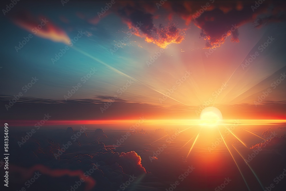 Poster sunrise sky,beautiful sky,select focus with shallow depth of field ideal use for background. generat