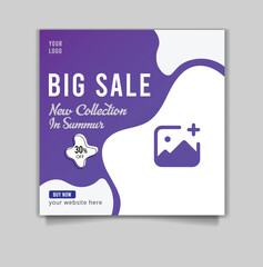 Fashion sale social media post template vector design,banner blog promotion. fully editable Instagram and facebook square post frame puzzle organic sale poster. fresh yellow element shape