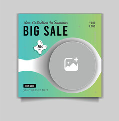 Fashion sale social media post template vector design,banner blog promotion. fully editable Instagram and facebook square post frame puzzle organic sale poster. fresh yellow element shape