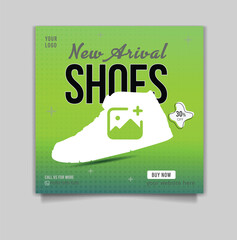 Shoes social media post templates design, special sale offers social media banner design for your digital marketing. Editable shoe social media banner, web ads banner template
